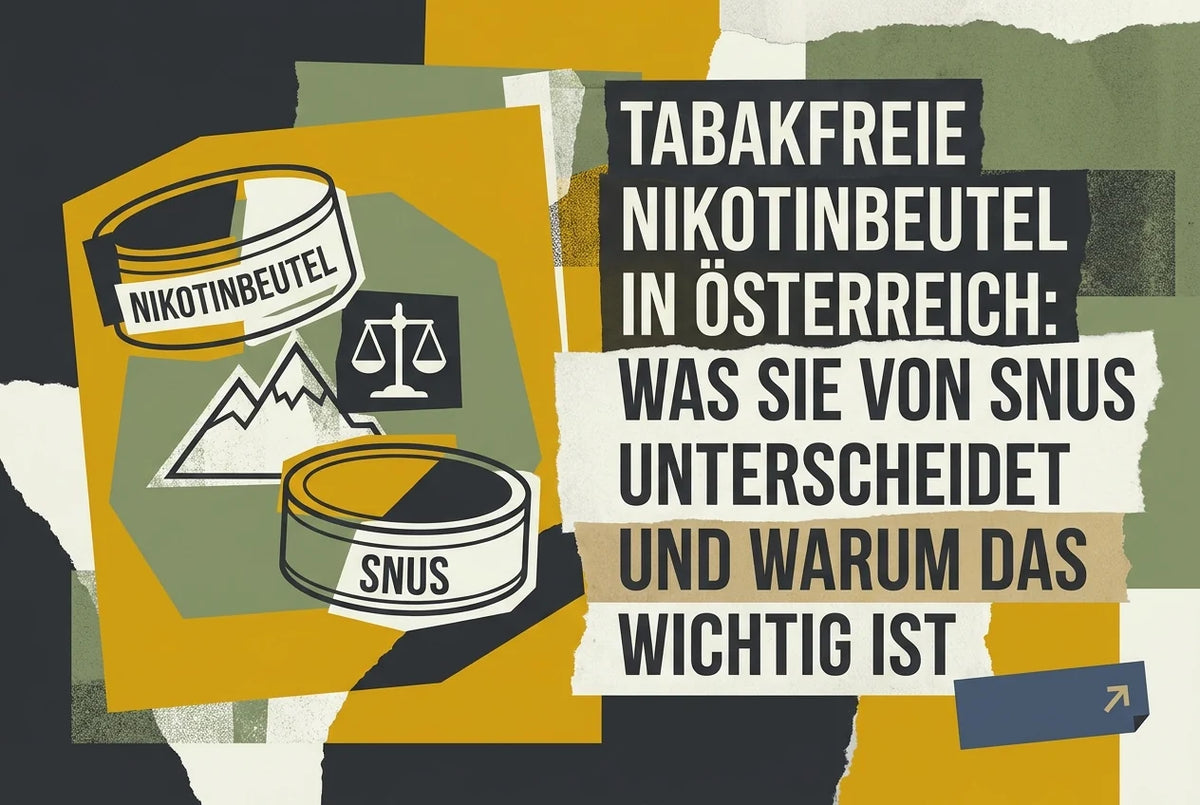 Professional header image for comparison analysis: Tabakfreie Nikotinbeutel in Österreich: Was sie von Snus ...