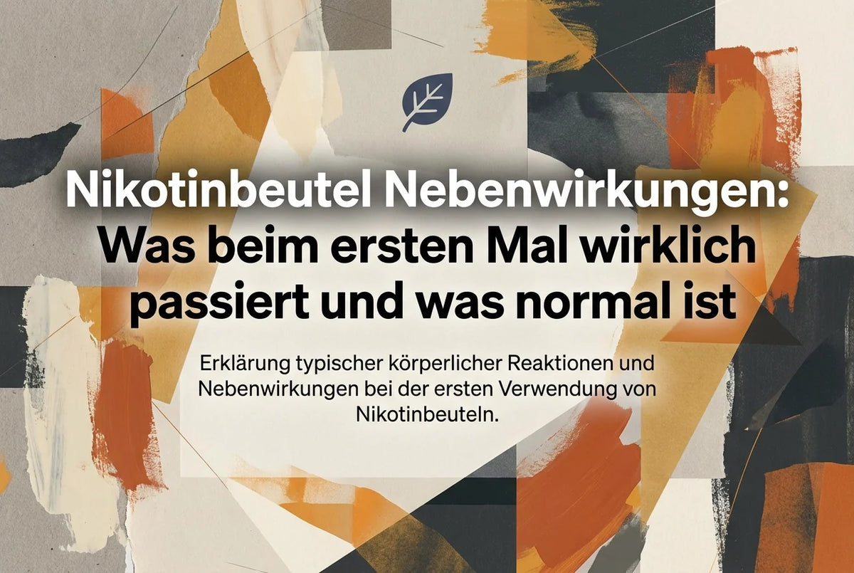 Professional header image for educational tutorial: Nikotinbeutel Nebenwirkungen: Was beim ersten Mal wirklic...