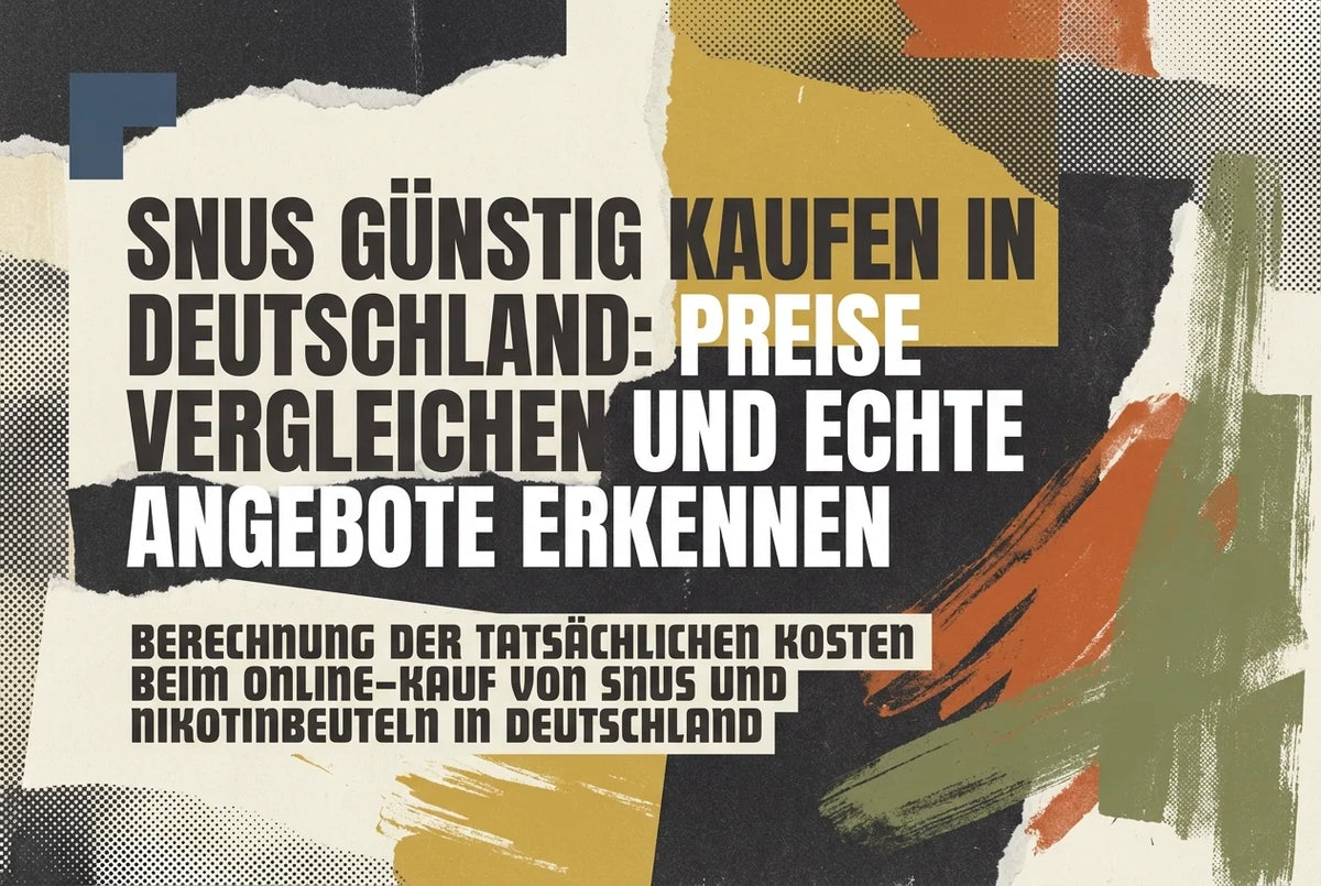 Professional header image for educational tutorial: Snus günstig kaufen in Deutschland: Preise vergleichen un...