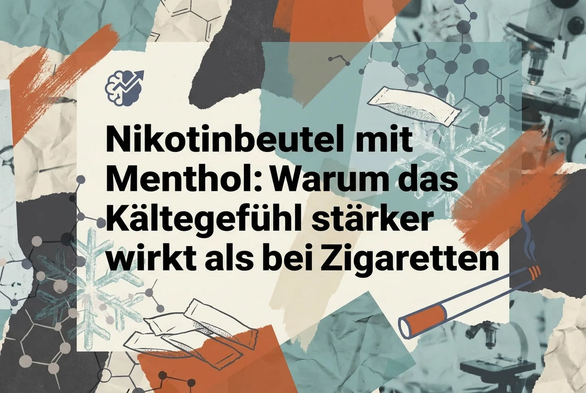 Professional header image for industry analysis: Nikotinbeutel mit Menthol: Warum das Kältegefühl stärker ...