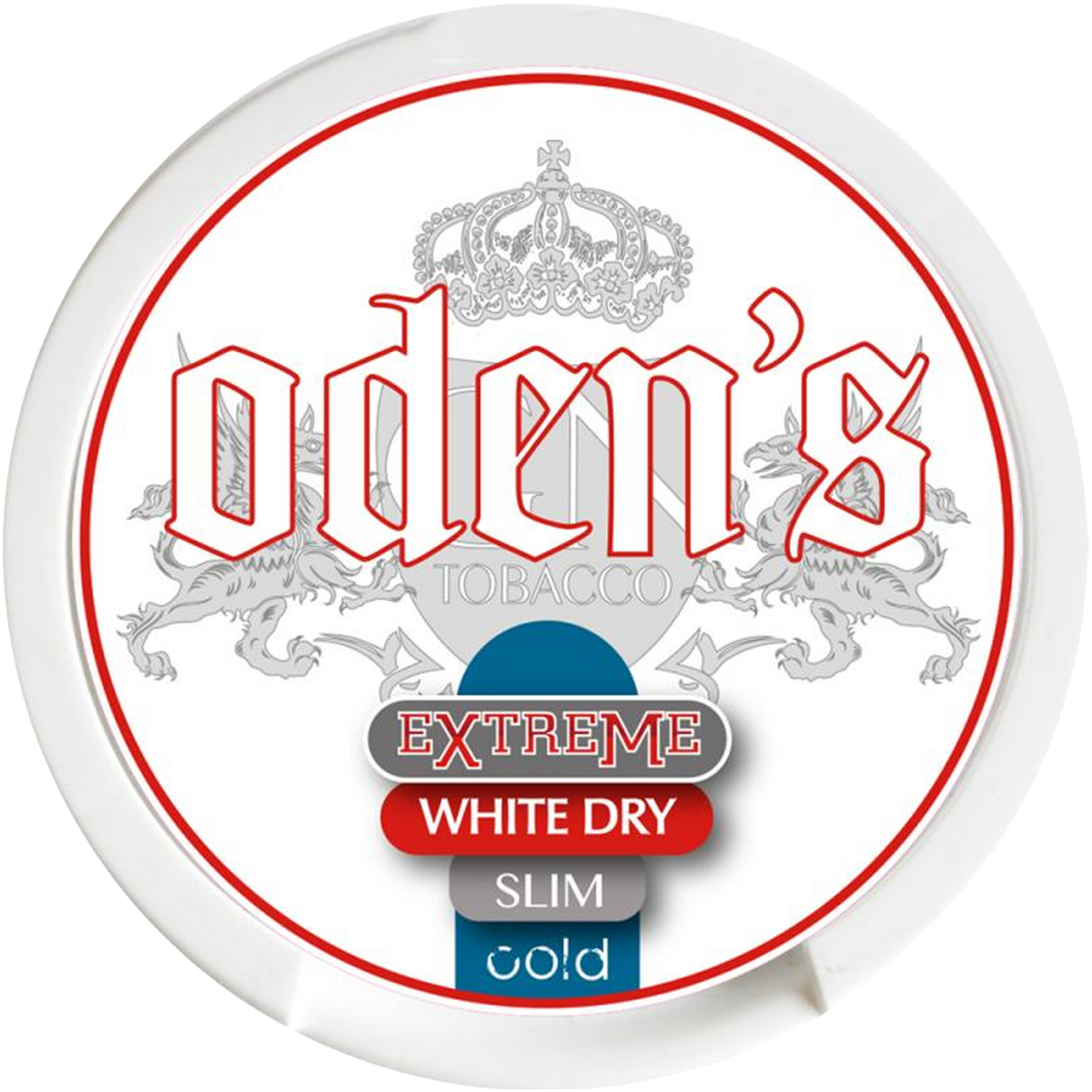 Oden's Cold Extreme White Dry Slim vape pen with sleek white design and slim profile, suitable for nicotine vaping.