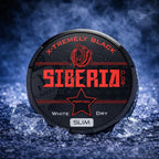 Siberia -80° White Dry Black Slim antiperspirant deodorant can with black and white design, standing upright.