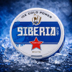 Siberia -80° White Blue Regular dry ice can with white and blue branding and label, showcasing the product's packaging.