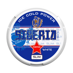 Siberia -80° White Blue Slim dry can with blue and white design, featuring the product label on the front.