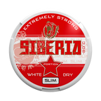 Siberia -80° White Dry Red Slim can, front view showing sleek white design and branding on the slim beverage can.